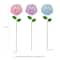 Glitzhome® 24" 2-in-1 Set of 3 Painted Metal Hydrangea Garden Yard Stakes & Wall Decor